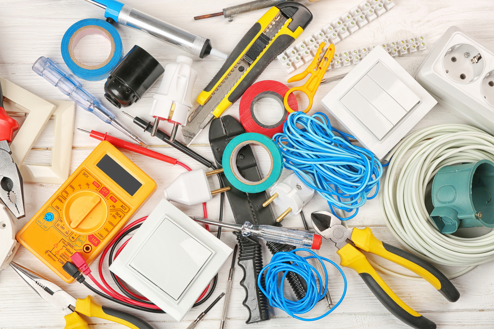 A photo of various electrical components